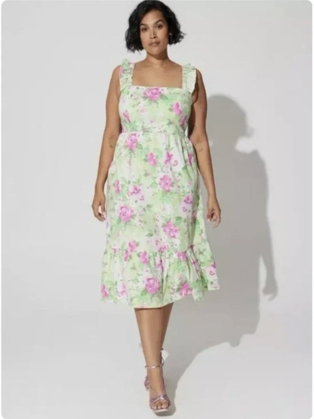 Torrid Mini Poplin Tiered Ruffle Strap Dress